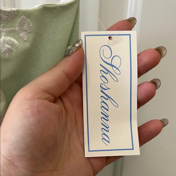 NWT Shoshanna Light Green Dress with White Embroidery - Picture 2 of 13